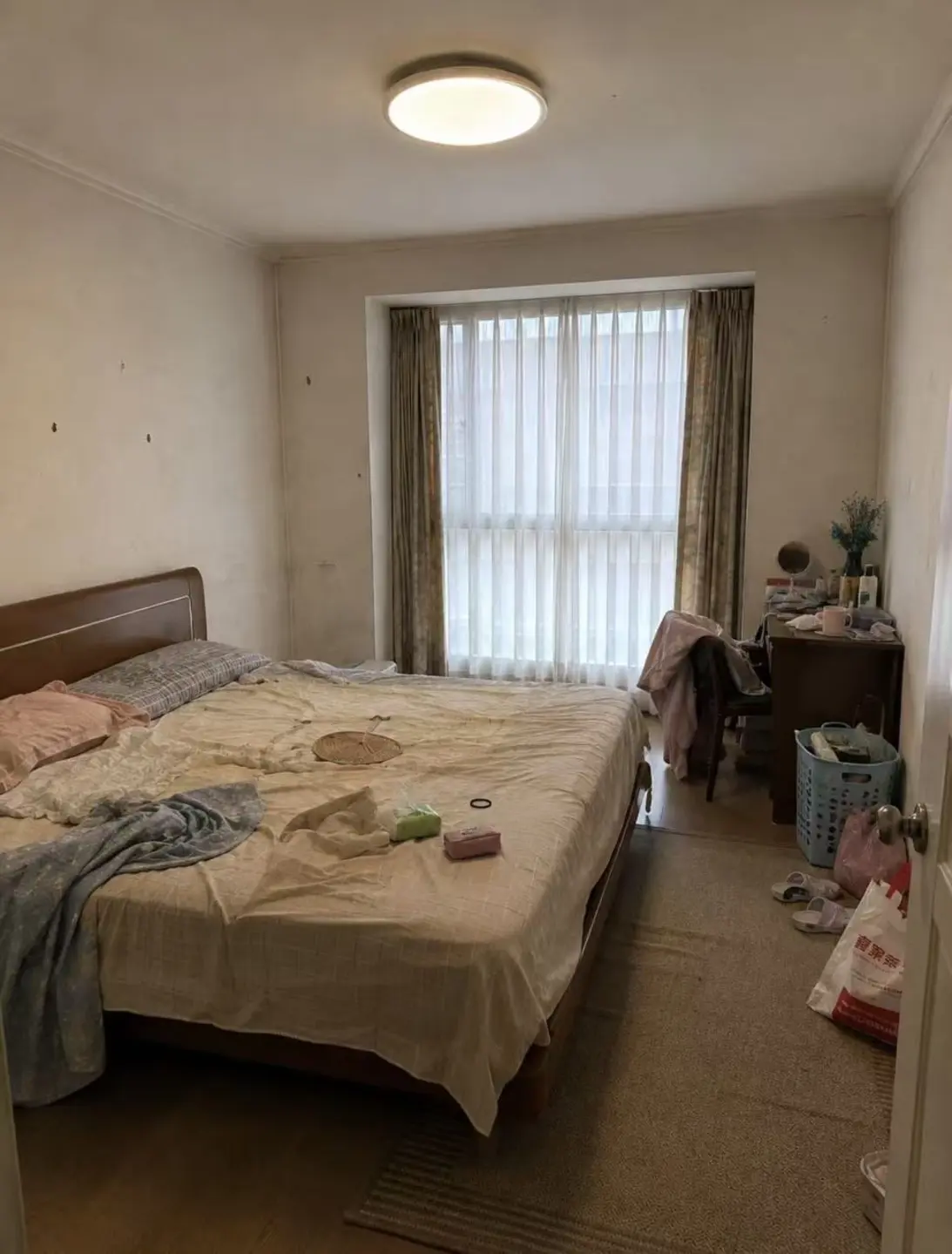 Before: messy lived-in bedroom