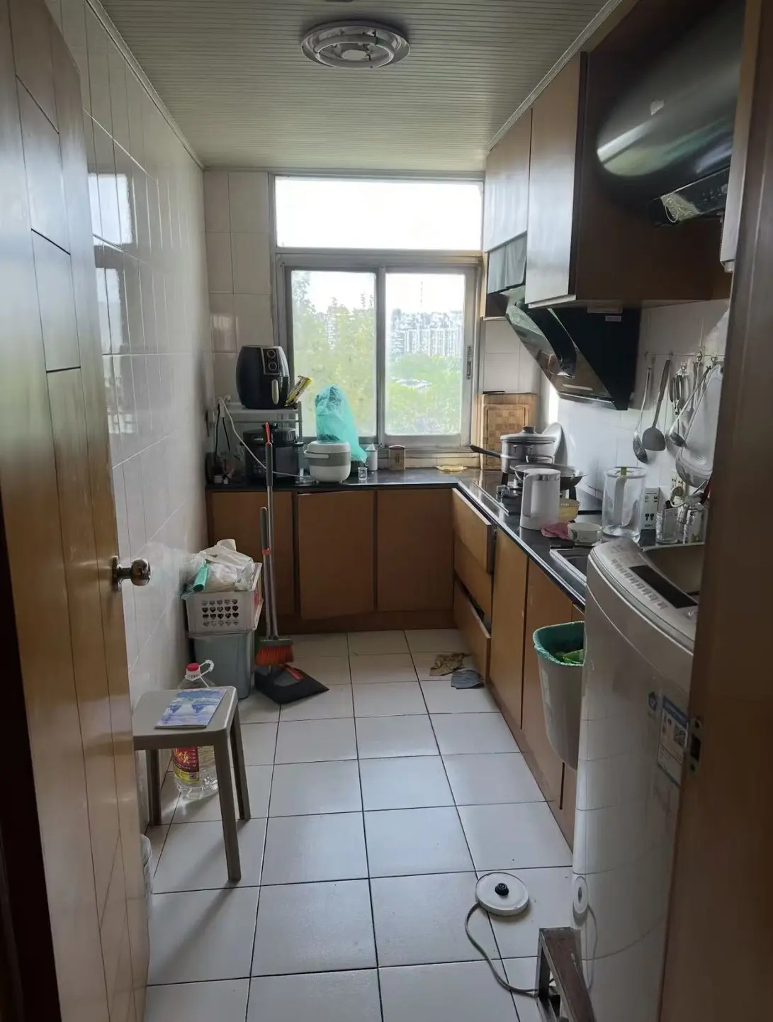 Before: dated galley kitchen